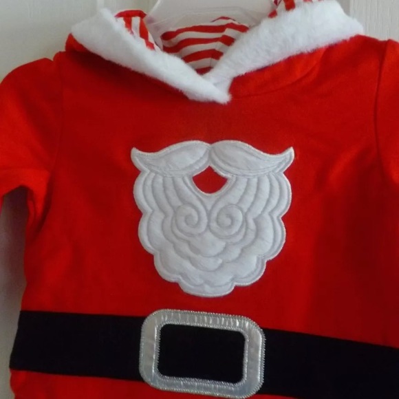 Cat & Jack Santa Claus One Piece Snap Closure, Red & White NEW - Picture 3 of 6